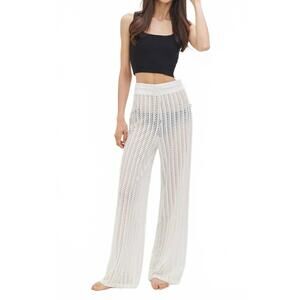 NEW KATHRYN MCCARRON mica crochet pants in white